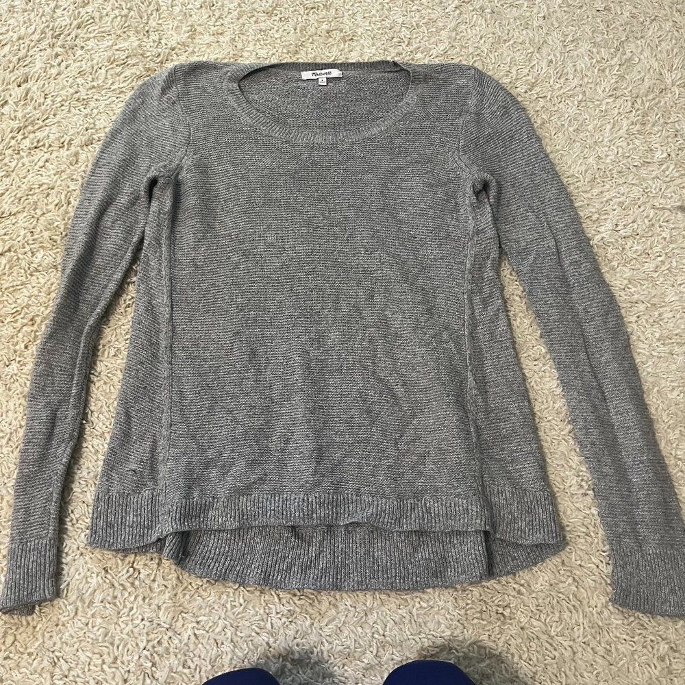 madewell grey knit wool sweater size small